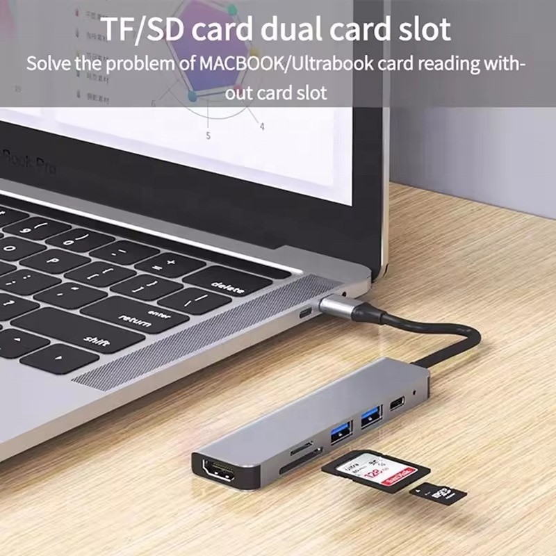 4K HDMI USB3.0 TF SD Kart Okuyucu ve 87W PD Şarj ile USB 3.1 Doklama İstasyonu Hub