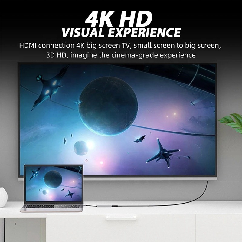 4K HDMI USB3.0 TF SD Kart Okuyucu ve 87W PD Şarj ile USB 3.1 Doklama İstasyonu Hub