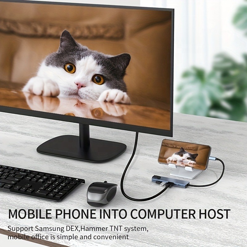 Hızlı Şarj 16 In 1 Mobil Telefon Dizüstü Bilgisayar 4K HDMI RJ45 PD için USB C Adaptörü