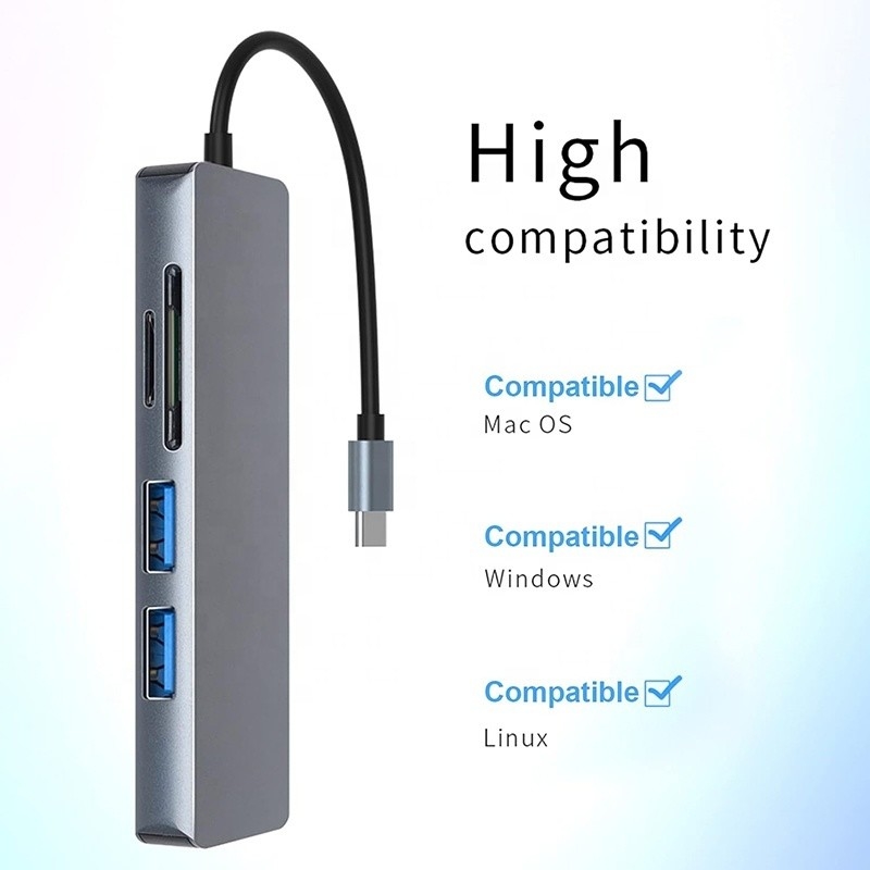 11 In 1 USB-C Hub Type-C To HDMI USB3.0 USB2.0 SD TF Adaptör Hub ile Kart Okuyucu