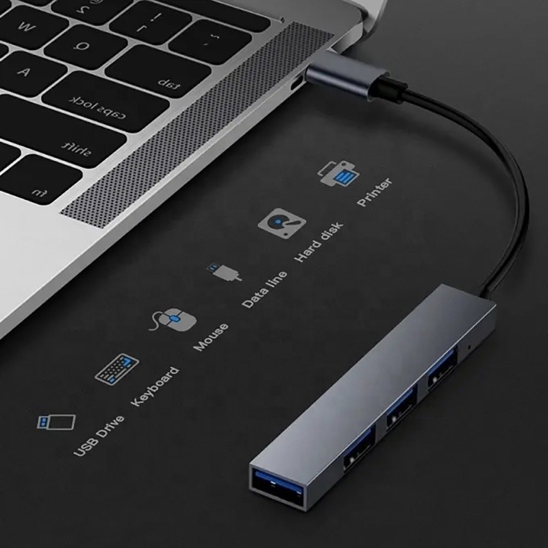 Tip C Arayüzü 4 İçin 1 14 Port Hub Tip C OTG USB 3.0 2.0 Adaptör Alüminyum Alaşım