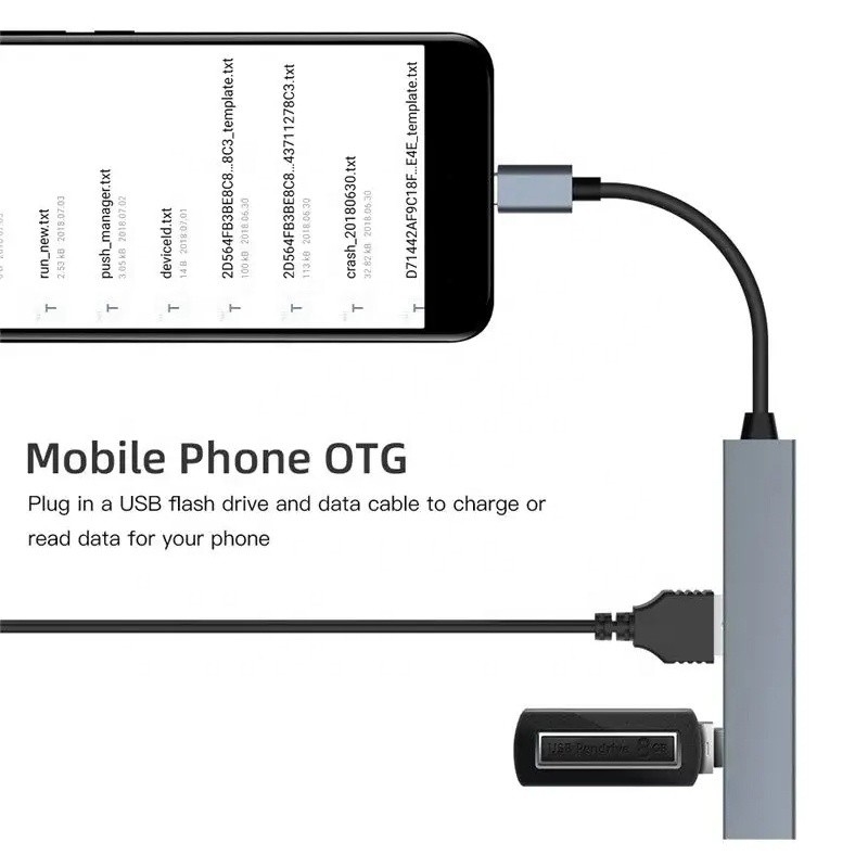 Tip C Arayüzü 4 İçin 1 14 Port Hub Tip C OTG USB 3.0 2.0 Adaptör Alüminyum Alaşım