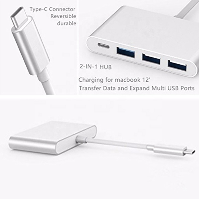 USB 3.1 Arayüzü 4 İçinde 1 Tip C Hub Hızlı Veri Aktarımı için Çoklu Adaptör