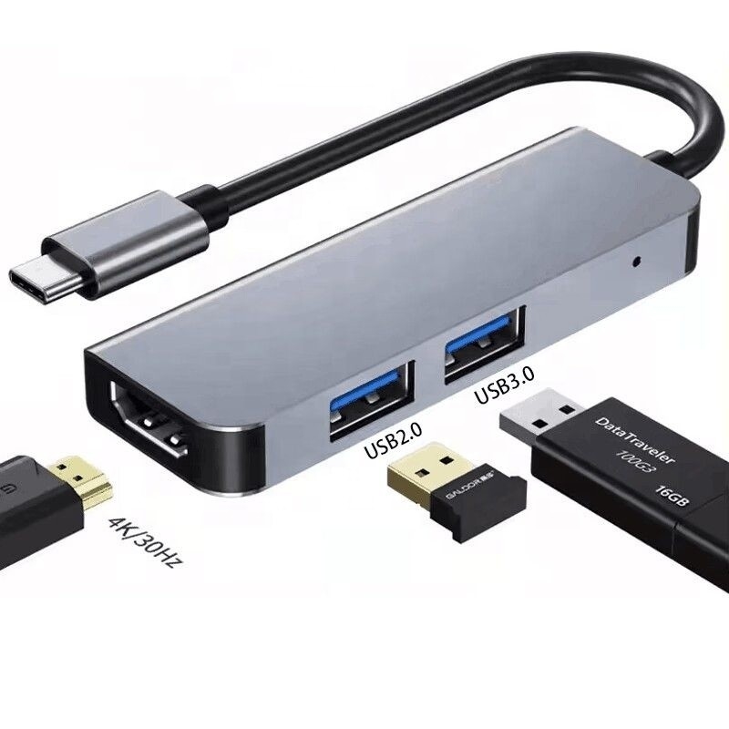 4K HDMI ve Yüksek Hızlı USB 3.0 ile USB C Hub Windows Mac için uyumludur