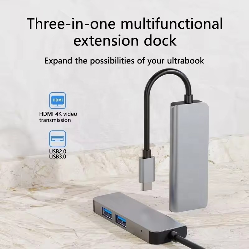 4K HDMI ve Yüksek Hızlı USB 3.0 ile USB C Hub Windows Mac için uyumludur
