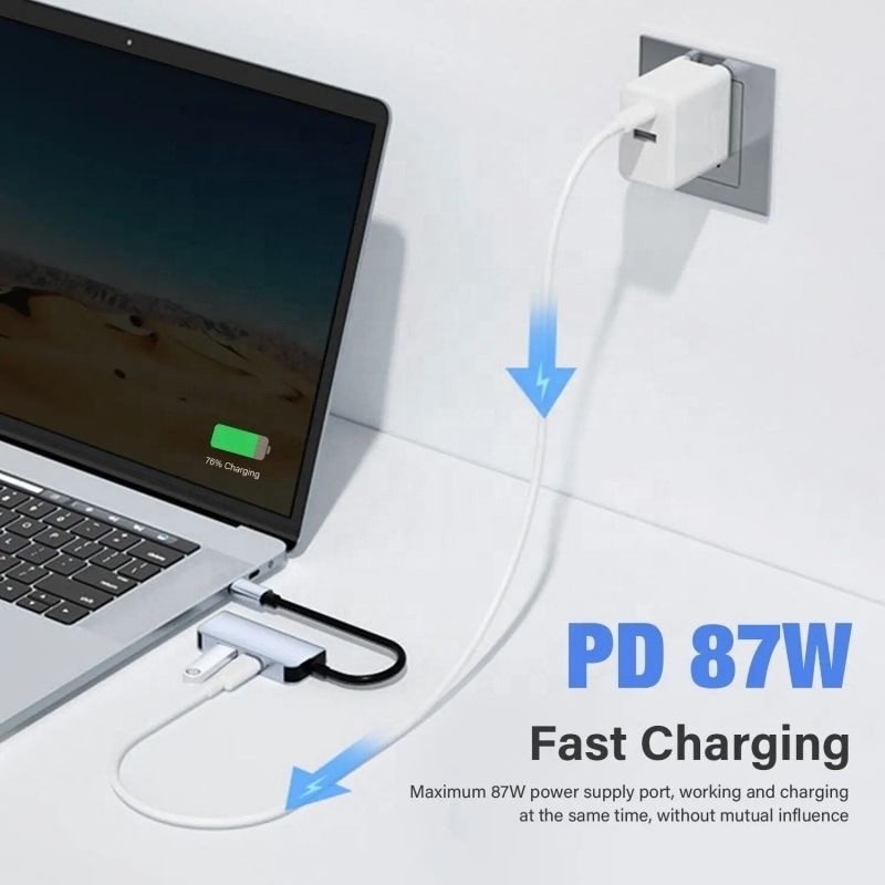 USB 3.1/USB Tip-C Hub Adaptörü 4K HDMI USB3.0 USB 3.0 Tip C PD ile Doklama İstasyonu