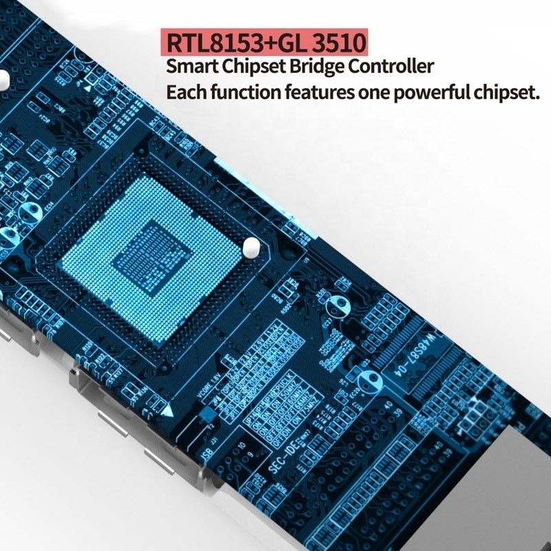 USB 3.1 Tip C 9 Port USB3.0 Hub ile Gigabit Ethernet RJ45 Lan Port Adaptörü Gri