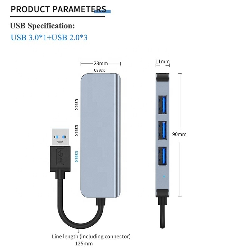 USB 3.0 3x USB 2.0 Kadın Çıkış Hub 2-4 Port USB 3.0/2.0 Çoklu Güçlü Hızlı Genişletici