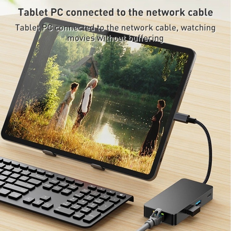 8-In-1 Multiport Adaptörü USB-C Hub HDMI ile 3 USB3.0 RJ45 ve PD Çıktısı 5-8 Port