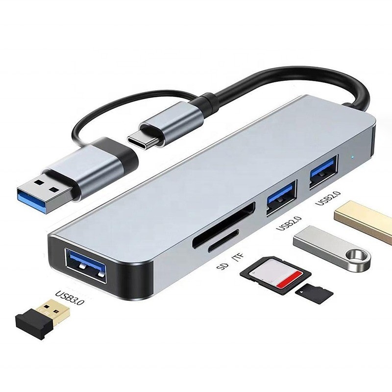 USB A/C Girdi USB 3.0 Tip C SD/TF Kart Okuyucu ile Çoklu Port Adaptörü Doklama İstasyonu