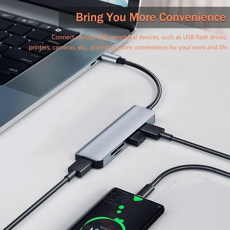 USB A/C Girdi USB 3.0 Tip C SD/TF Kart Okuyucu ile Çoklu Port Adaptörü Doklama İstasyonu