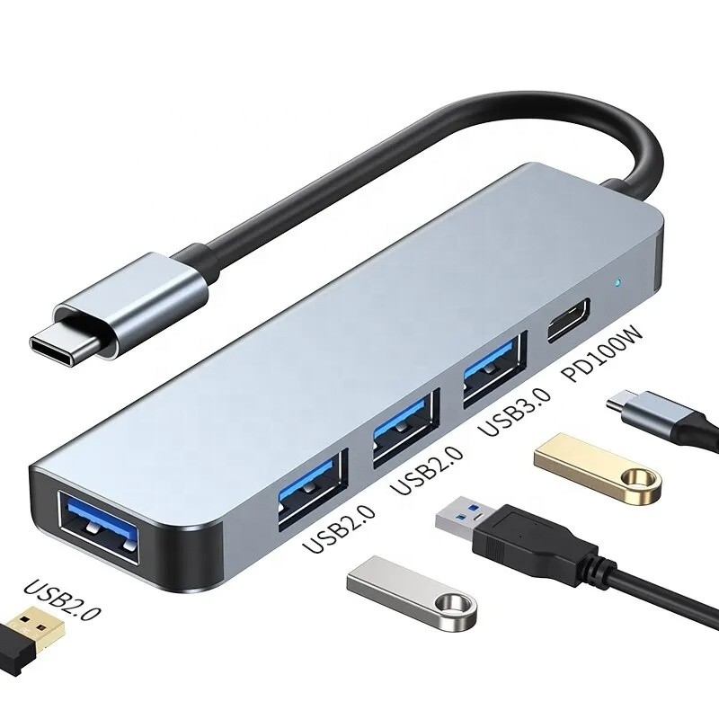 100W PD Şarj ve USB3.0 3*USB2.0 Çıktısı ile 9-In-1 USB C Tip C Adaptör Hub
