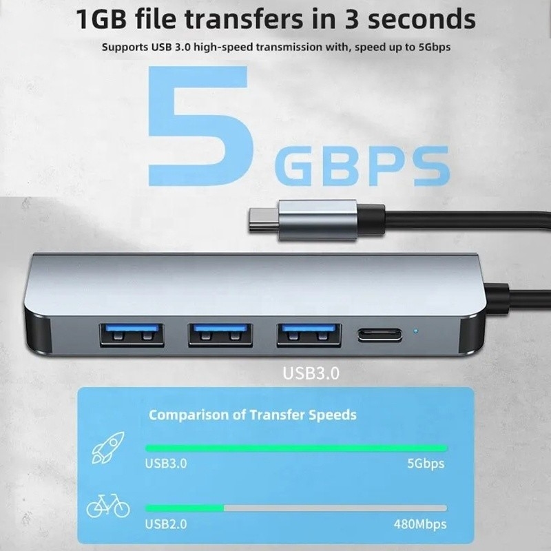 100W PD Şarj ve USB3.0 3*USB2.0 Çıktısı ile 9-In-1 USB C Tip C Adaptör Hub