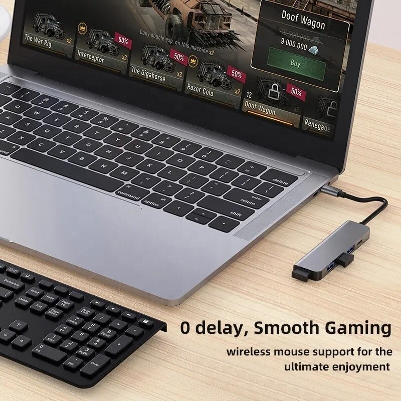 100W PD Şarj ve USB3.0 3*USB2.0 Çıktısı ile 9-In-1 USB C Tip C Adaptör Hub