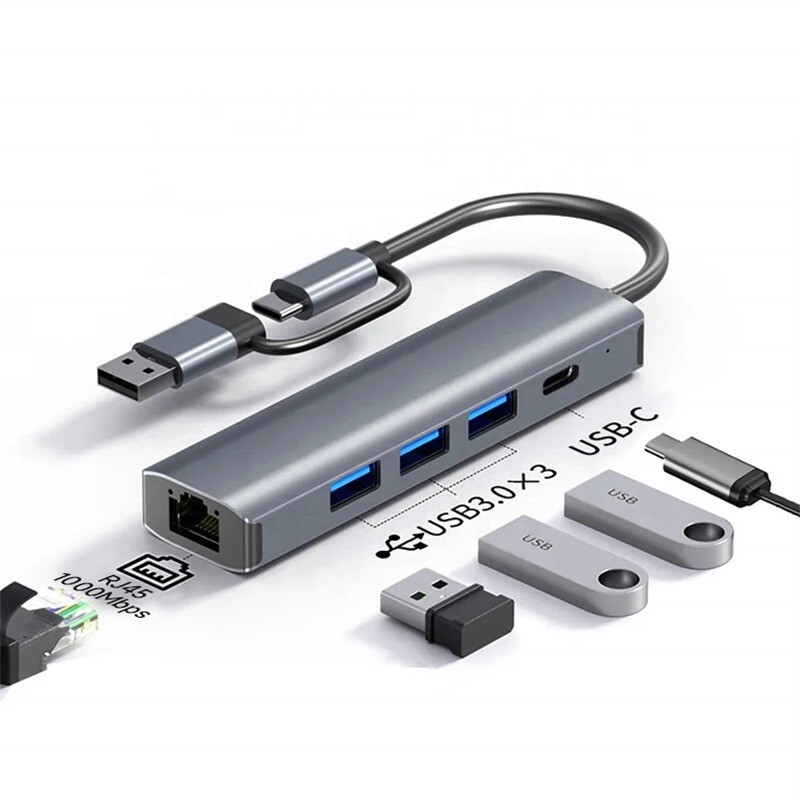 12-in-1 Multiport Adaptörü USB C Hub Doklama İstasyonu USB 3.1 Arayüzü ve RJ45 Gigabit Ethernet ile