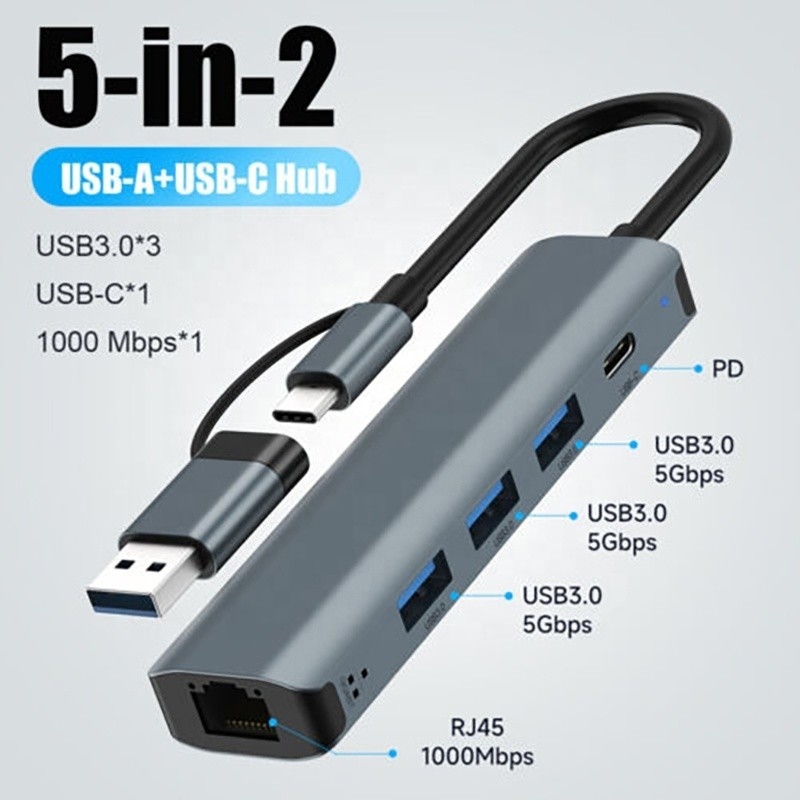 12-in-1 Multiport Adaptörü USB C Hub Doklama İstasyonu USB 3.1 Arayüzü ve RJ45 Gigabit Ethernet ile