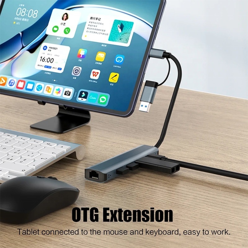 12-in-1 Multiport Adaptörü USB C Hub Doklama İstasyonu USB 3.1 Arayüzü ve RJ45 Gigabit Ethernet ile