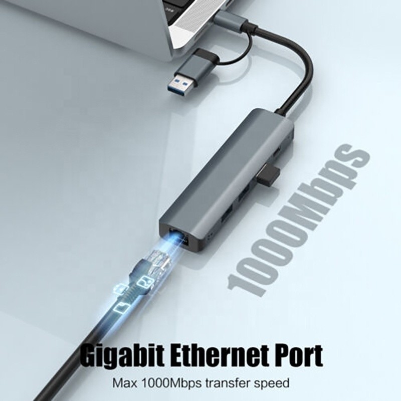 12-in-1 Multiport Adaptörü USB C Hub Doklama İstasyonu USB 3.1 Arayüzü ve RJ45 Gigabit Ethernet ile