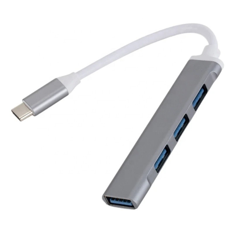 Yüksek Hızlı Veri Aktarımı için Alüminyum 4 Port USB C Tipi-C ile USB 3.0 2.0 Veri Merkezi