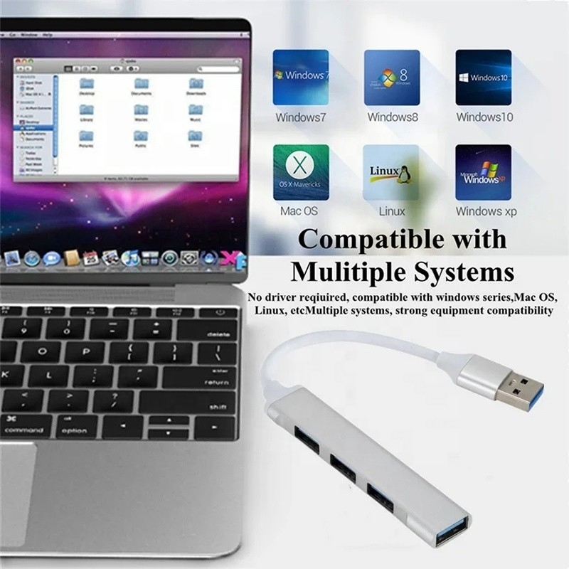 Yüksek Hızlı Veri Aktarımı için Alüminyum 4 Port USB C Tipi-C ile USB 3.0 2.0 Veri Merkezi
