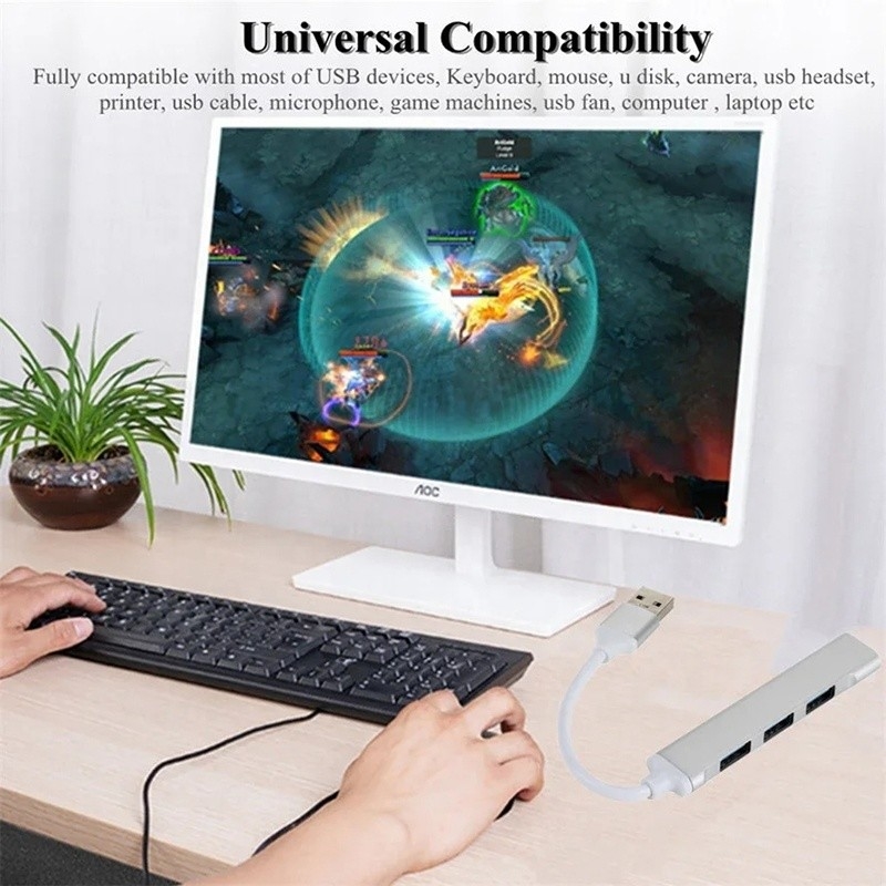 Yüksek Hızlı Veri Aktarımı için Alüminyum 4 Port USB C Tipi-C ile USB 3.0 2.0 Veri Merkezi