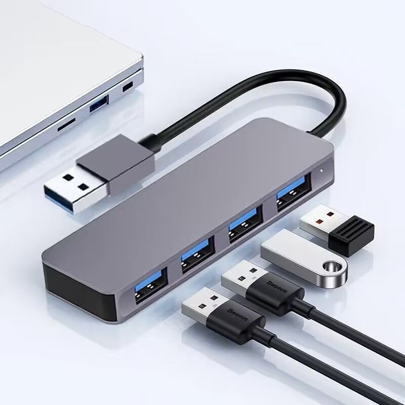 Yüksek Hızlı 4 Port USB 3.0 HUB 5Gbps USB C PC Mac dizüstü bilgisayar için güç adaptörü ile taşınabilir