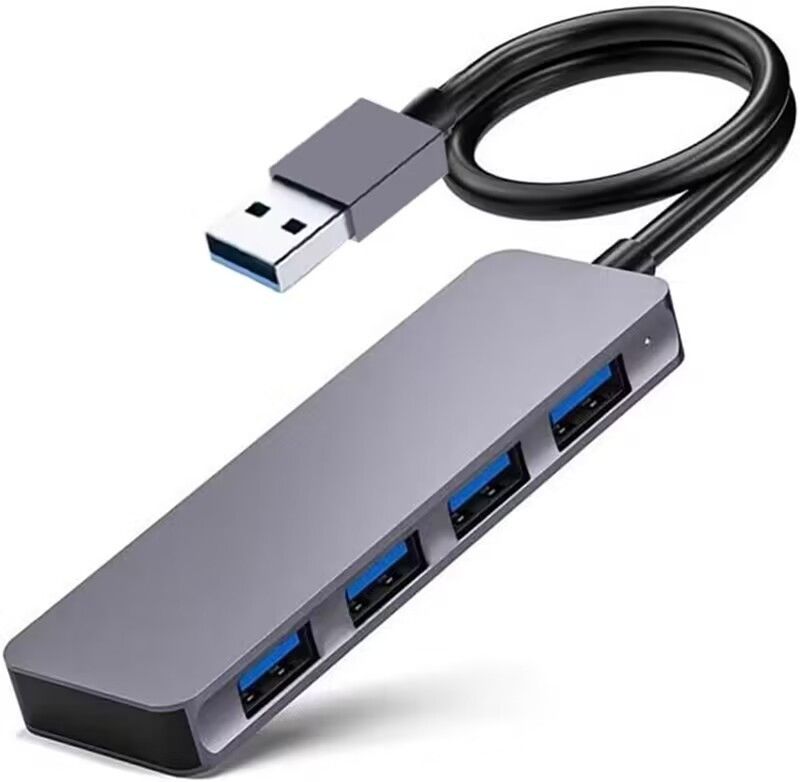 Yüksek Hızlı 4 Port USB 3.0 HUB 5Gbps USB C PC Mac dizüstü bilgisayar için güç adaptörü ile taşınabilir