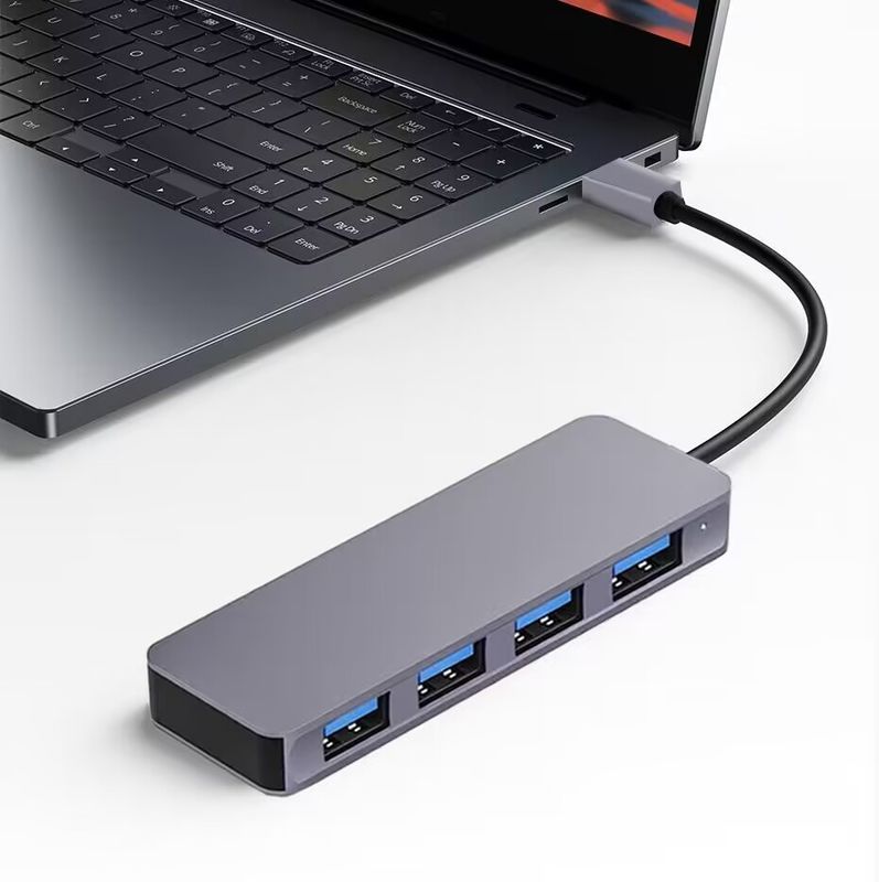 Yüksek Hızlı 4 Port USB 3.0 HUB 5Gbps USB C PC Mac dizüstü bilgisayar için güç adaptörü ile taşınabilir