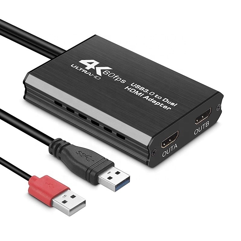 Laptop monitörü için kalkansız USB 3.0 Çift HDMI x2 Çıkış Ses Değiştiricisi Değiştiricisi