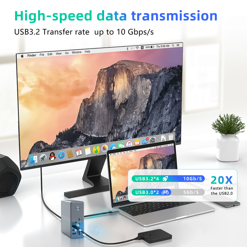 Çoklu Ekran Destek USB-C Doklama İstasyonu ve Displaylink IC 8K HDMI Portları ile İş Verimliliğini Devrimlendirin
