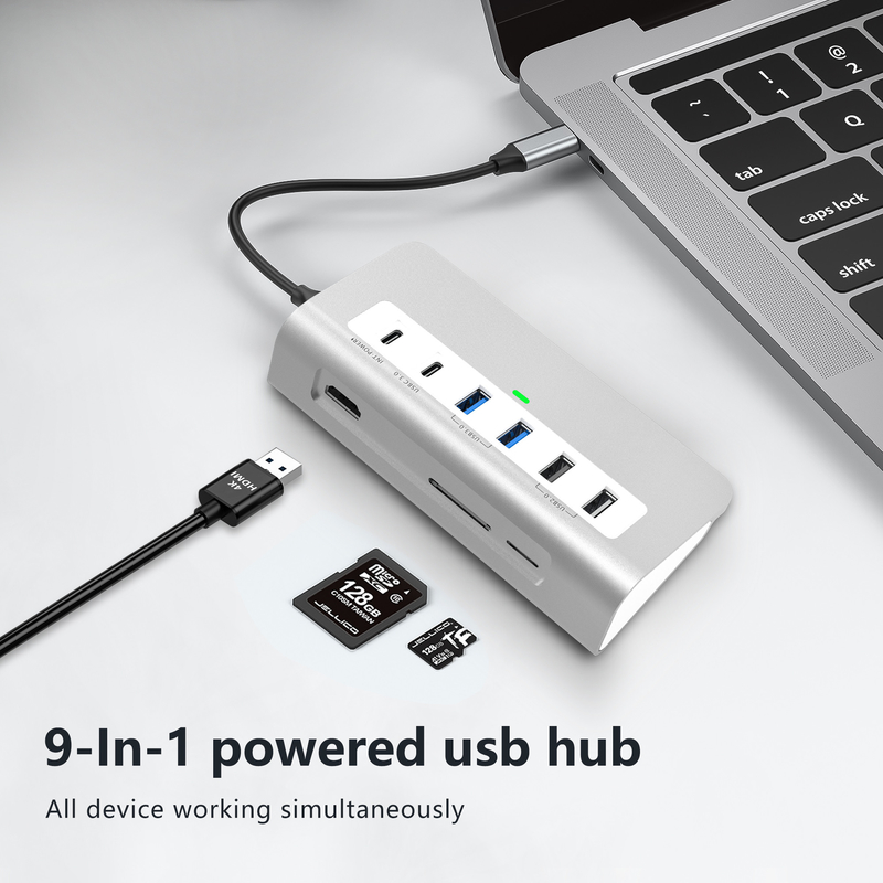 Ek Özellikler Kullanıcı Kılavuzu ve Kompakt Tasarımı İçerilen 9 in 1 USB-C Doklama İstasyonu