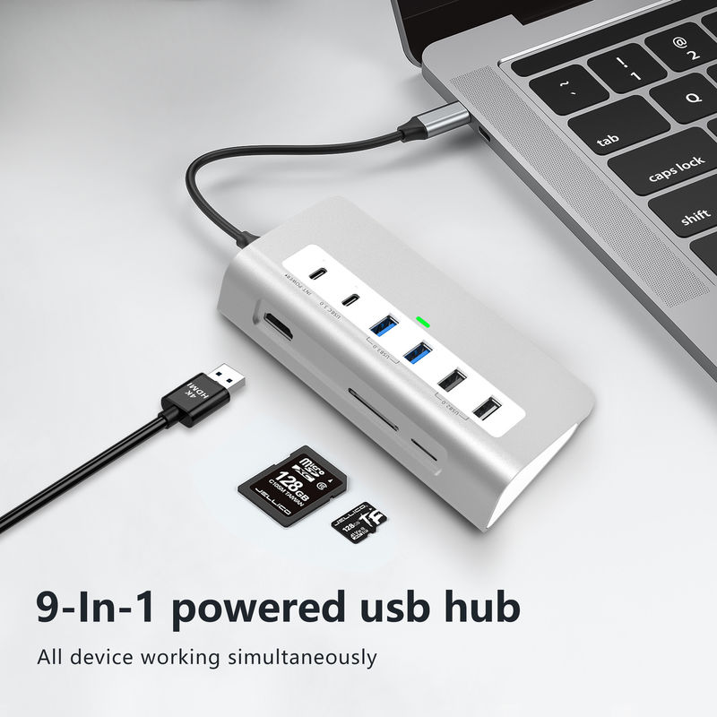 P9 USB C Hub 9 in 1 Portlar USB-C Doklama İstasyonu ve Kolay Plug And Play Bağlantısı