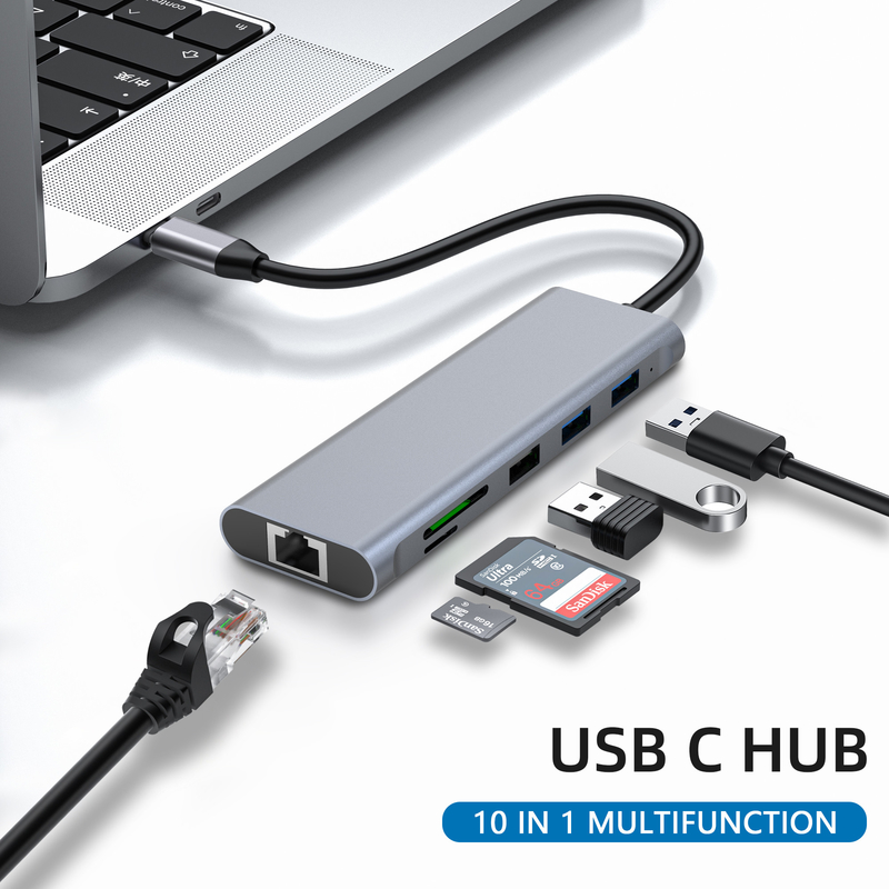 C Tipi USB Multi Port Hub USB Tip-C Adaptörü USB 3.0 Portları ve RU6A-H2