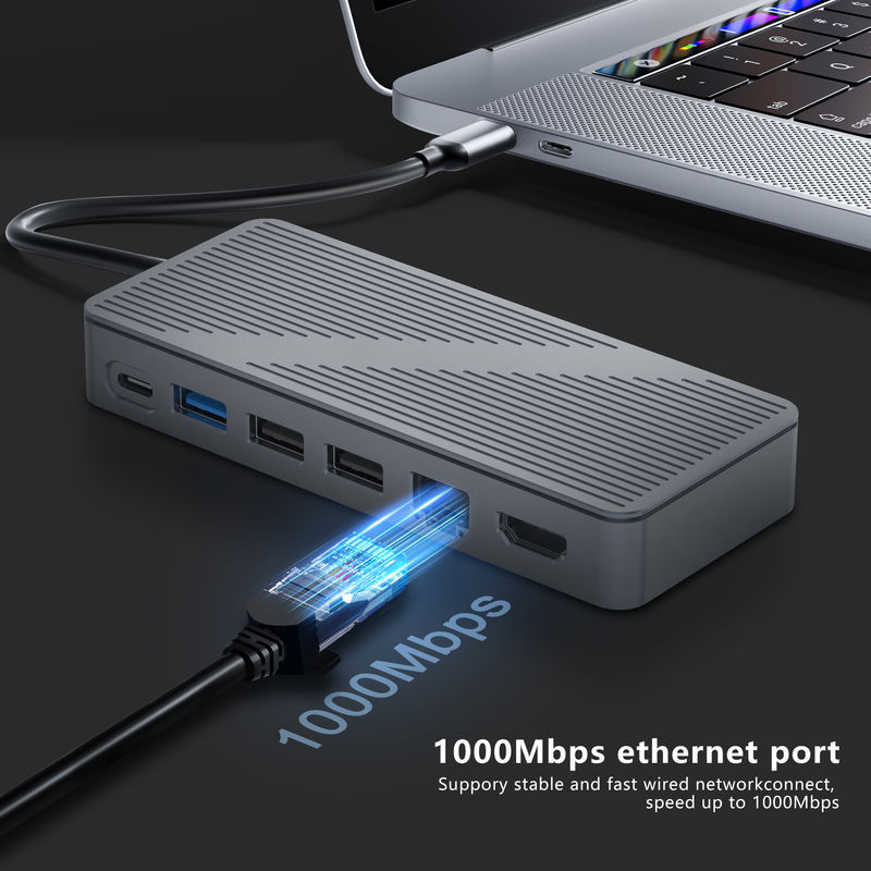 USB-C Yerleştirme İstasyonu USB 3.0 1G Ethernet 4K HDMI USB C Cihazları ile Uyumluluk