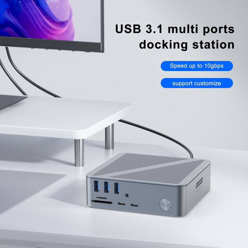 Masaüstü USB-C Yerleştirme İstasyonu HDMI 4K Çözünürlük Ekran Portu USB C 3.1 Dizüstü Bilgisayar PC İçin