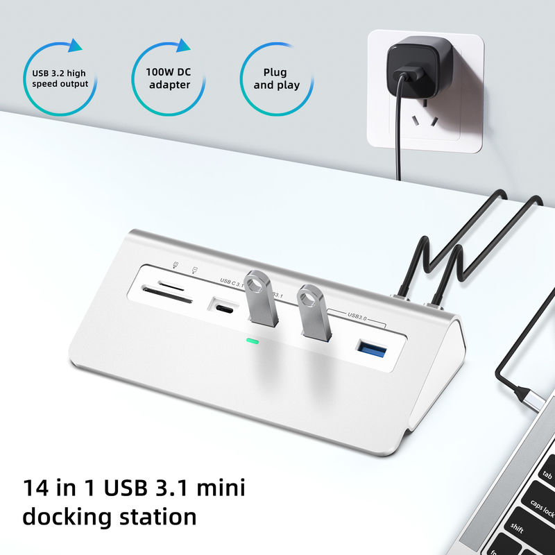 Subosen İmalat 14 In 1 Type-C USB C 1G Inthernet 4K HDMI Masaüstü Doklama İstasyonu
