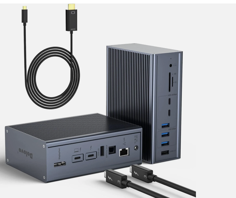 16'da 1 Thunderbolt 3 Doklama İstasyonu 40Gbps Hız DP1.4 Çıkış ve 65W PD Şarj